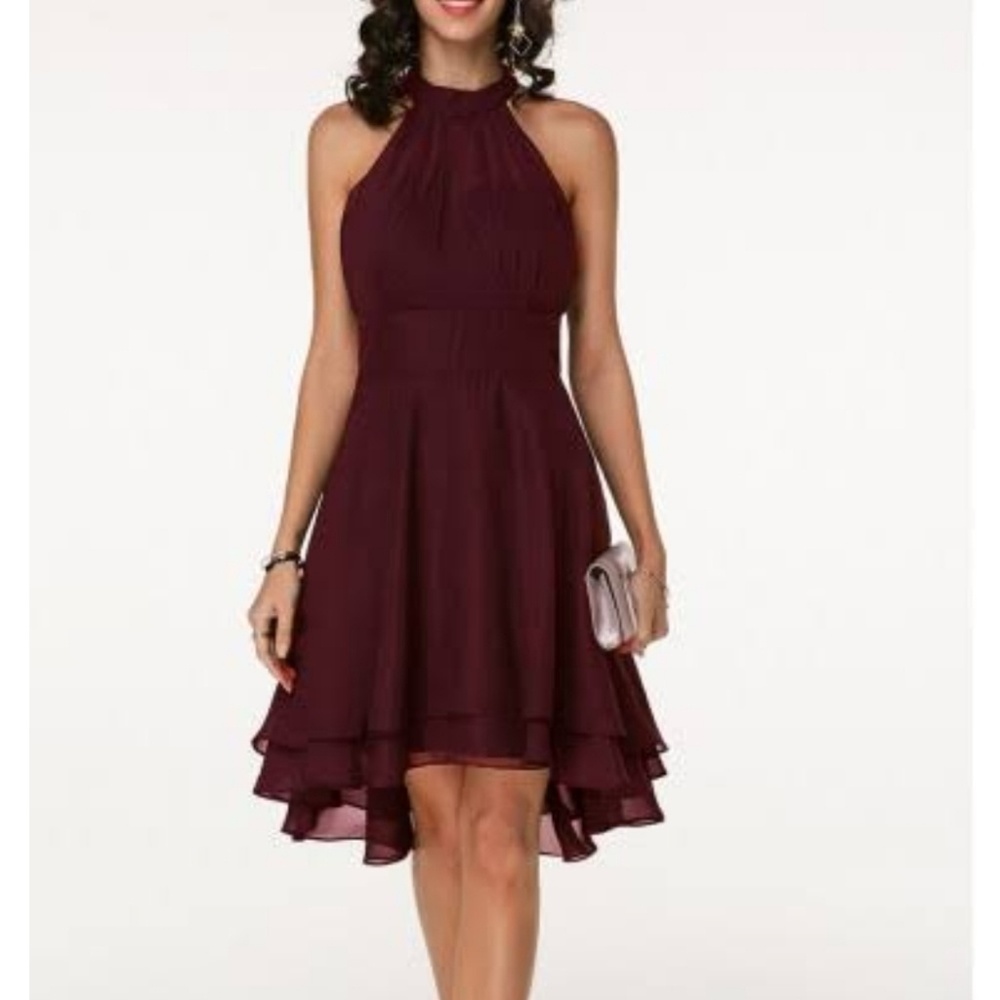 HIGH WAIST SLEEVELESS CHIFFON DRESS size xl